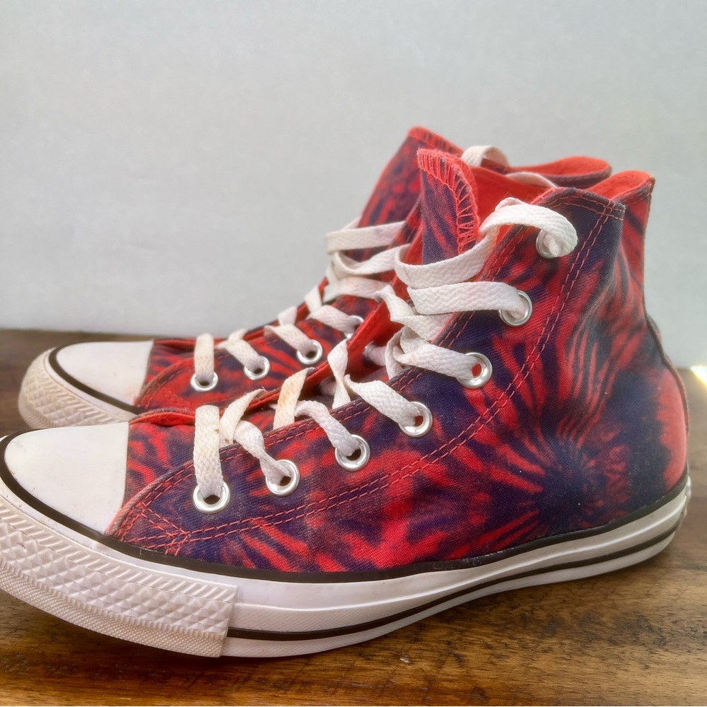 RARE Converse Chuck Taylor All Star High Top Tie Dye Blue Coral Size W8/M6 - Picture 5 of 12